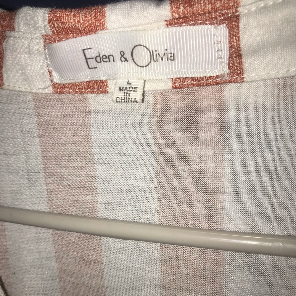 Rust/Ivory stripped Button Up - Picture 2 of 2